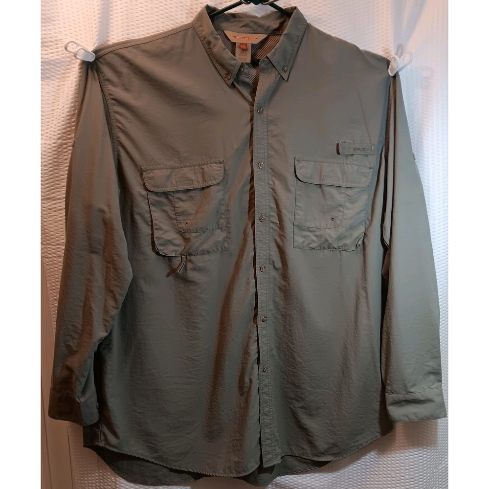 Redington Mens Long Sleeve Fly Fishing Shirt Quick-Dry Green 2XL UPF 30+ Vented